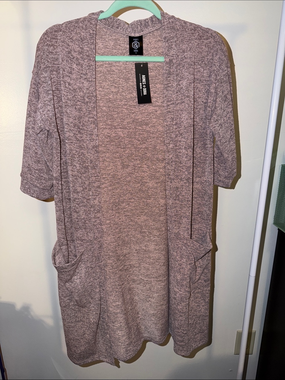 Agnes & Dora Mauve Heather Open-Front Cardigan